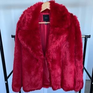 ♥️ Red Faux Fur Coat ♥️